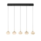 Lib&Co 12125-02 Matte Black Calcolo, 5 Light Linear Led Chandelier, Matte Black Image 1