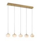 Lib&Co Calcolo, 5 Light Linear Led Chandelier, Matte Black