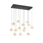 Lib&Co Calcolo, 14 Light Rectangular Led Chandelier, Matte Black