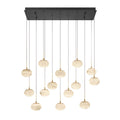 Lib&Co 12126-02 Matte Black Calcolo, 14 Light Rectangular Led Chandelier, Matte Black Image 1