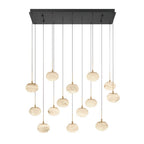 Lib&Co 12126-02 Matte Black Calcolo, 14 Light Rectangular Led Chandelier, Matte Black Image 1