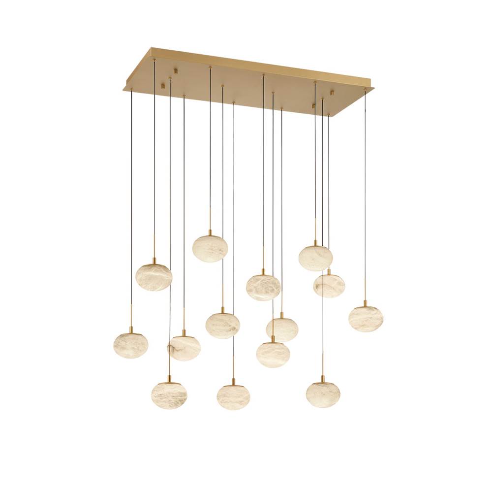 Lib&Co Calcolo, 14 Light Rectangular Led Chandelier, Matte Black
