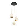 Lib&Co Lucidata, 3 Light Round Led Pendant, Matte Black