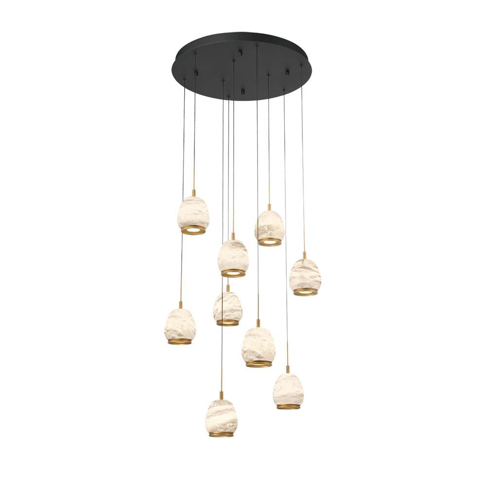 Lib&Co Lucidata, 9 Light Round Led Chandelier, Matte Black