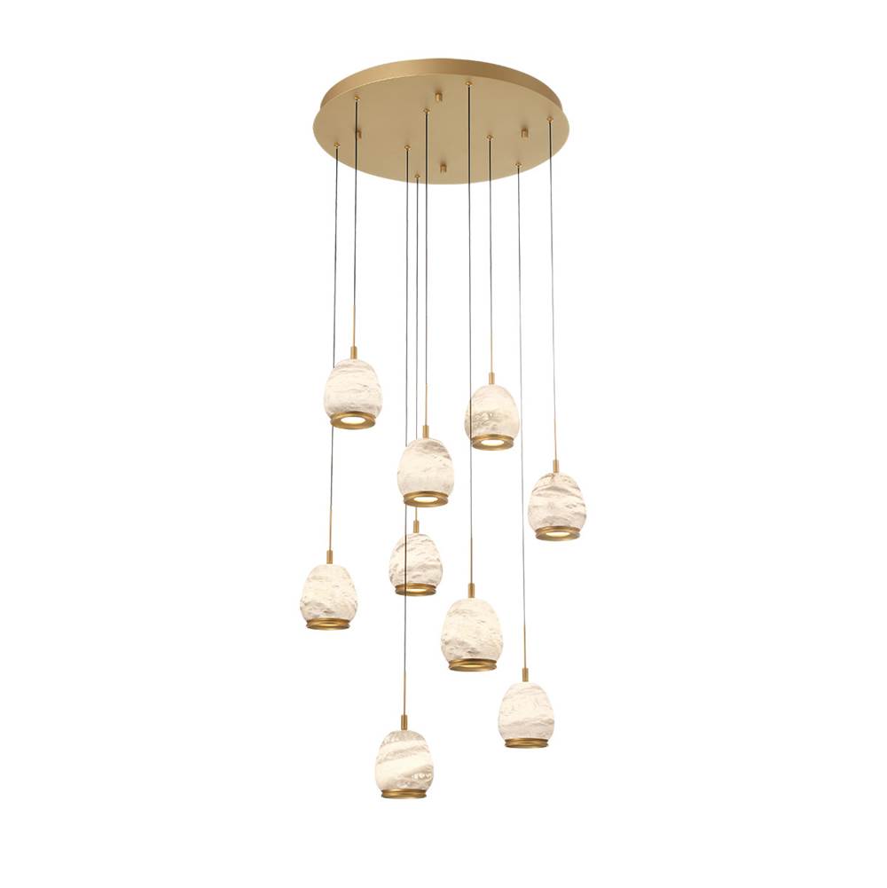 Lib&Co Lucidata, 9 Light Round Led Chandelier, Matte Black