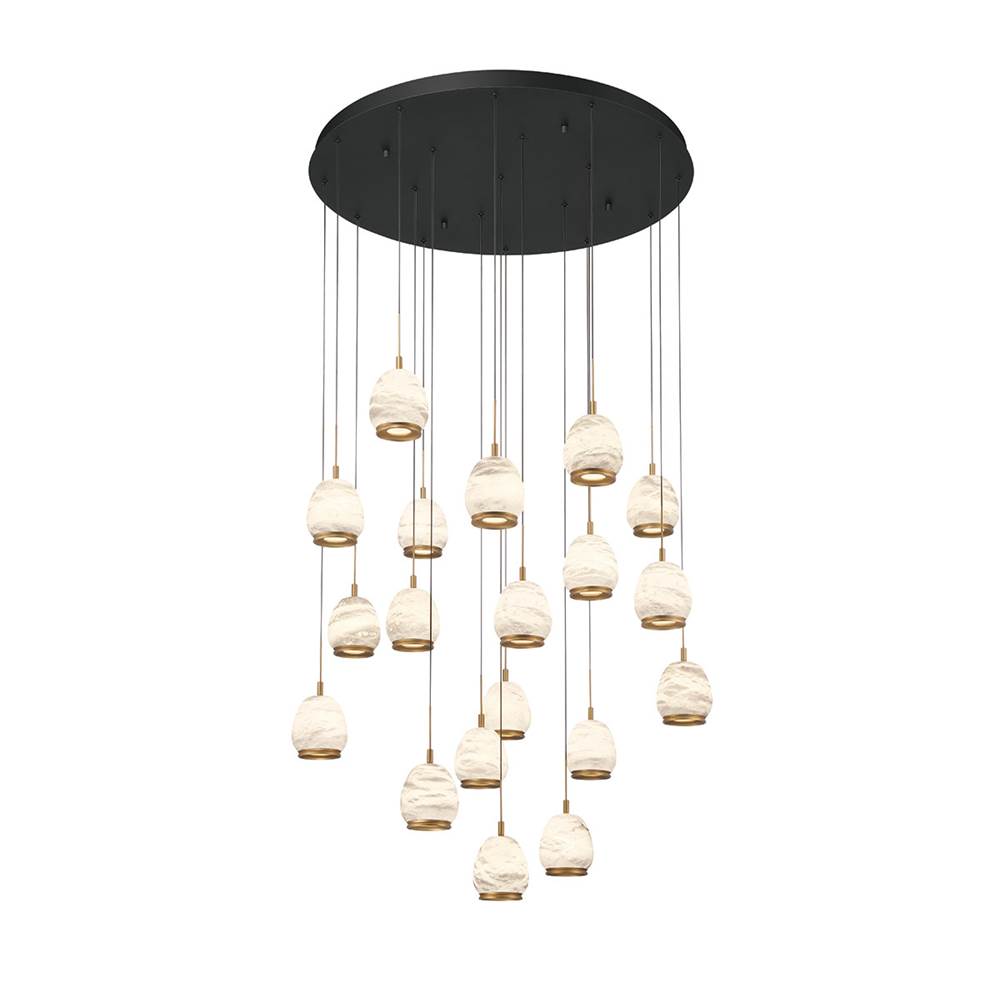 Lib&Co 12138-02 Matte Black Lucidata, 19 Light Round Led Chandelier, Matte Black Image 1