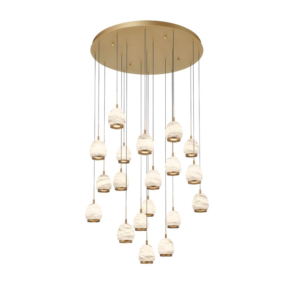 Lib&Co Lucidata, 19 Light Round Led Chandelier, Matte Black