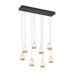 Lib&Co Lucidata, 8 Light Rectangular Led Chandelier, Matte Black