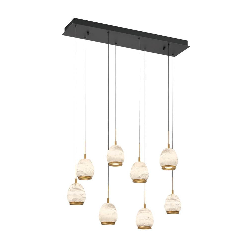 Lib&Co Lucidata, 8 Light Rectangular Led Chandelier, Matte Black