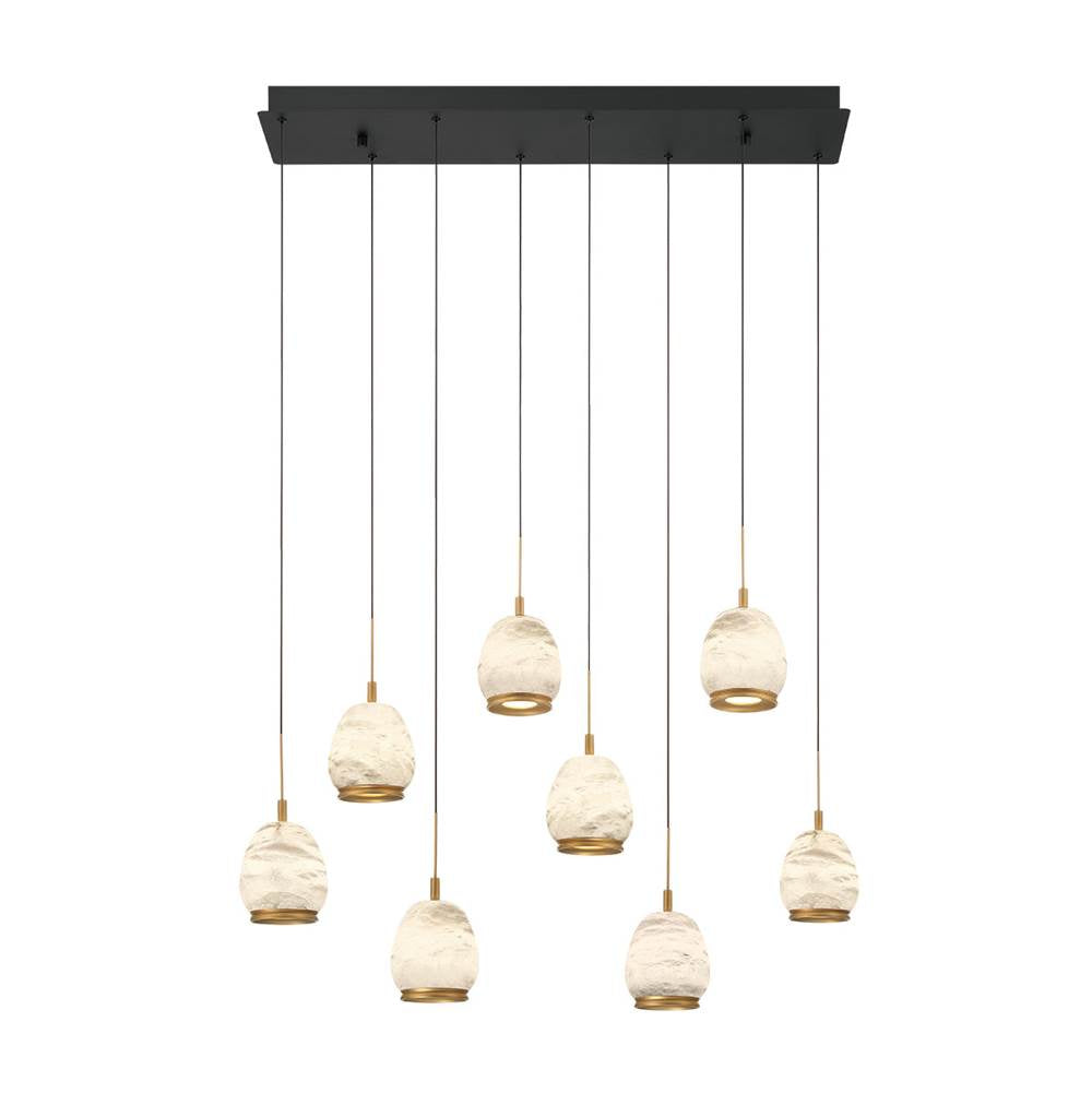 Lib&Co 12140-02 Matte Black Lucidata, 8 Light Rectangular Led Chandelier, Matte Black Image 1