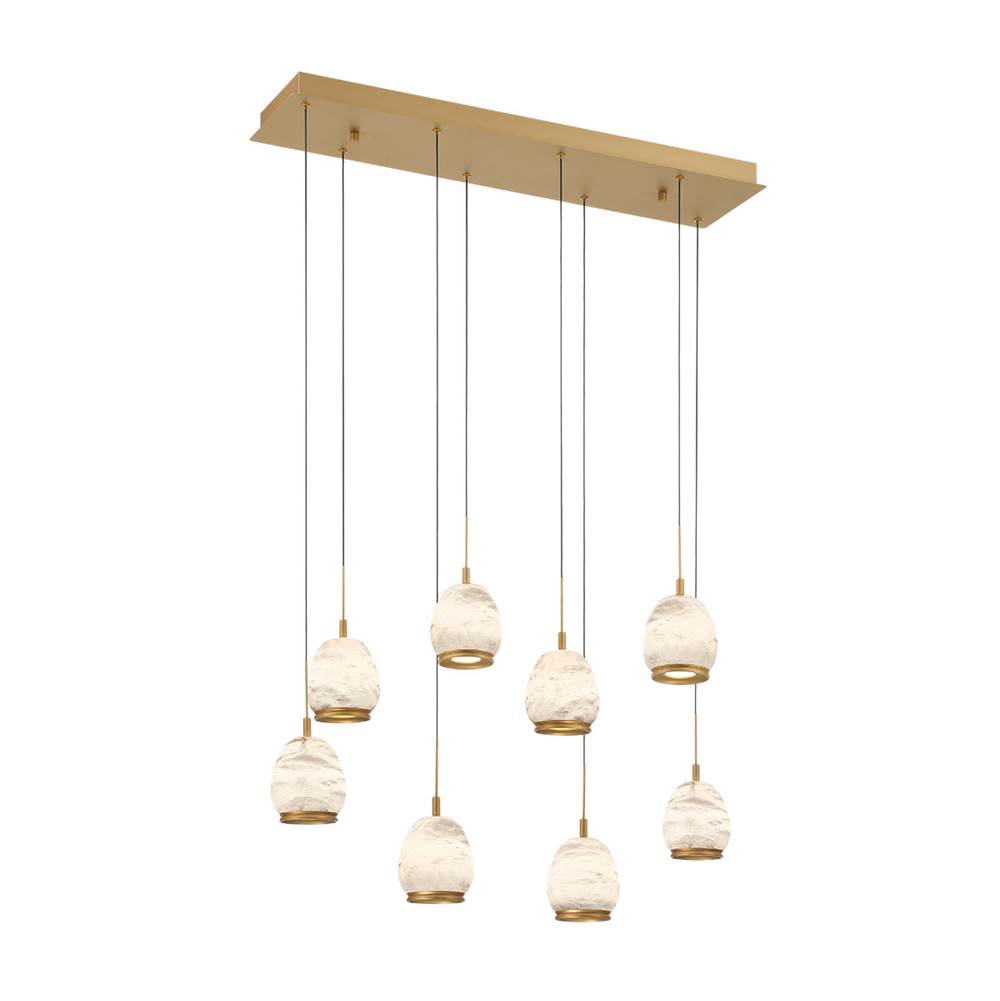Lib&Co Lucidata, 8 Light Rectangular Led Chandelier, Matte Black