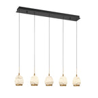 Lib&Co Lucidata, 5 Light Linear Led Chandelier, Matte Black