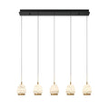 Lib&Co 12141-02 Matte Black Lucidata, 5 Light Linear Led Chandelier, Matte Black Image 1