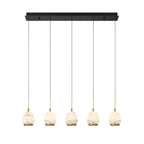Lib&Co 12141-02 Matte Black Lucidata, 5 Light Linear Led Chandelier, Matte Black Image 1