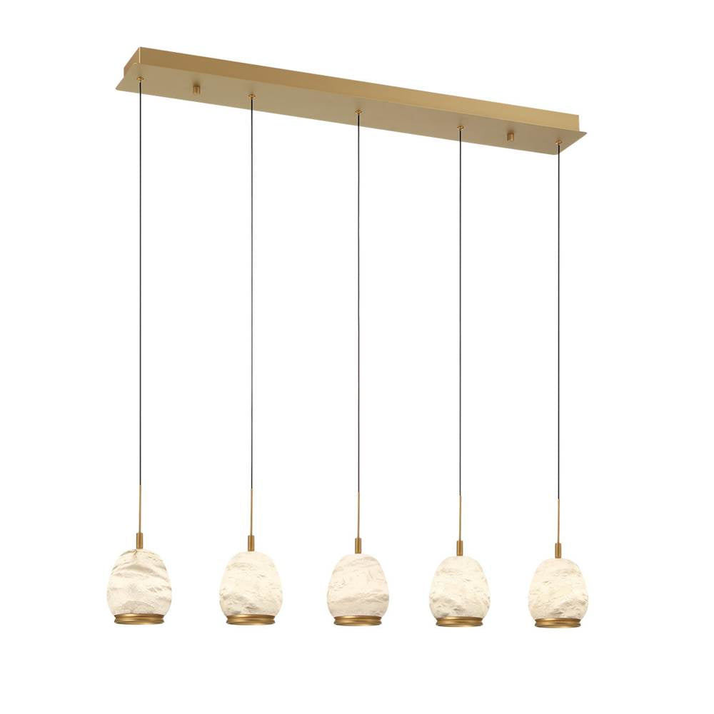 Lib&Co Lucidata, 5 Light Linear Led Chandelier, Matte Black