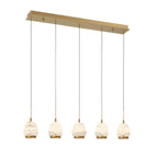 Lib&Co Lucidata, 5 Light Linear Led Chandelier, Matte Black