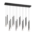 Lib&Co Soffio, 16 Light Linear Led Chandelier, Matte Black