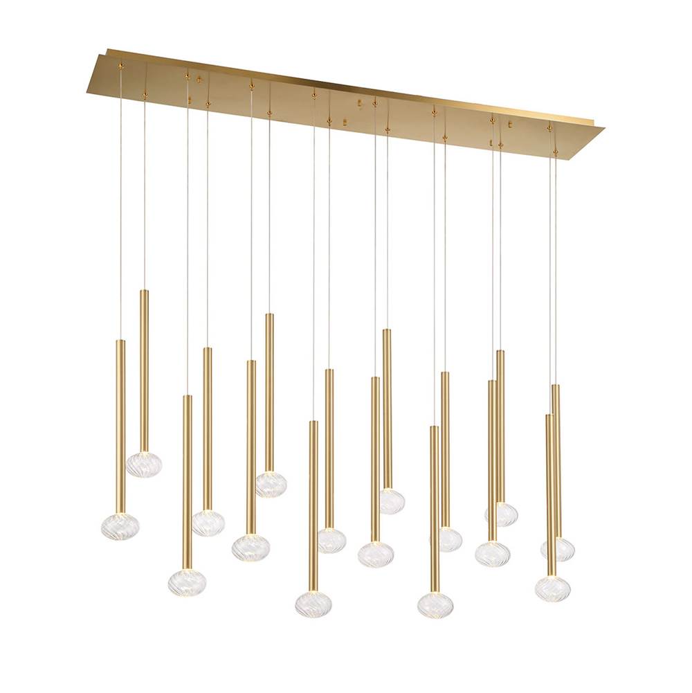 Lib&Co Soffio, 16 Light Linear Led Chandelier, Matte Black