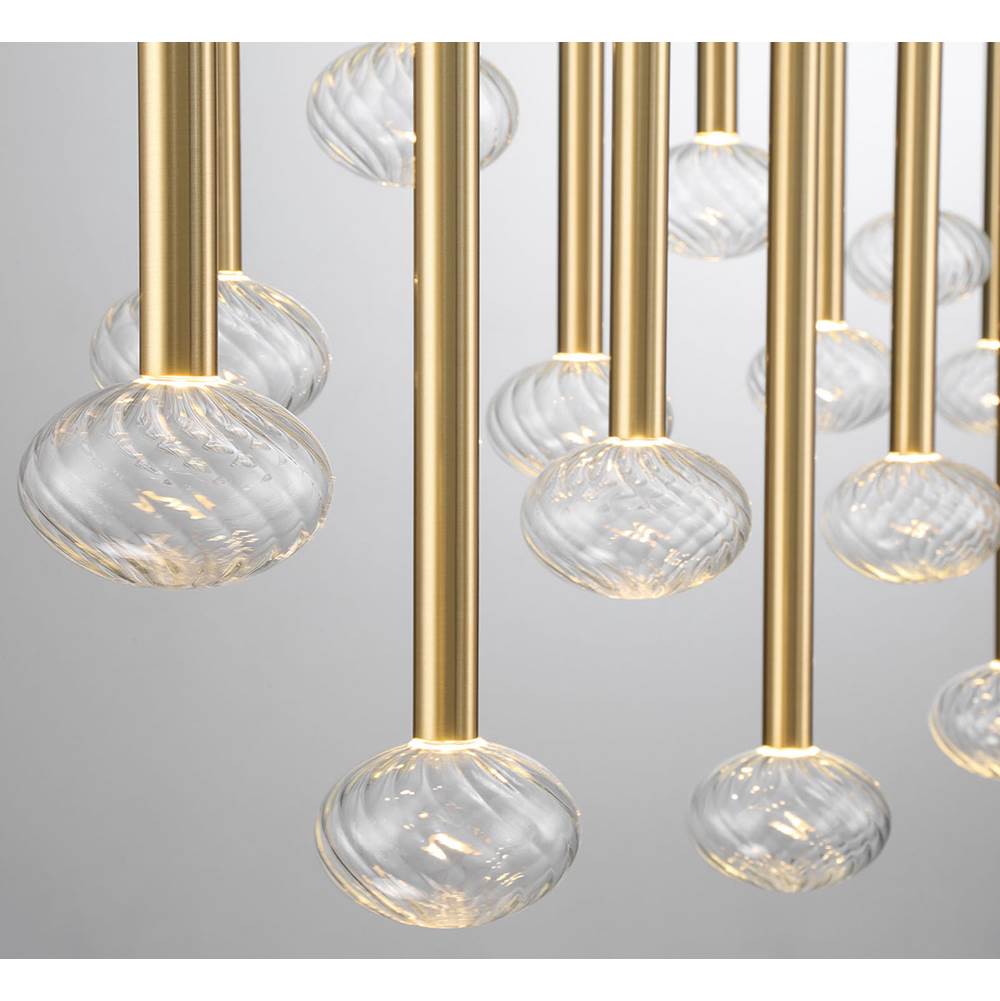 Lib&Co 12146-07 Plated Brushed Gold Soffio, 16 Light Linear Led Chandelier, Plated Brushed Gold Image 2