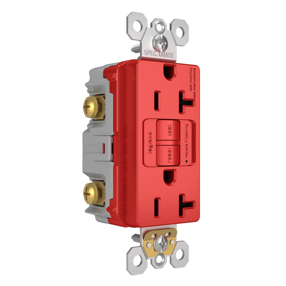 Legrand 2097TRRED Red Radiant Spec-grade 20a Tamper-resistant Self-test Gfci Receptacle, Red Image 5