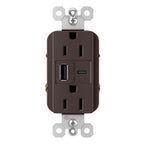 Legrand R26USBAC6DBCCV4 Dark Bronze Radiant 15a Tamper-resistant Ultra-fast Usb Type-a/c Outlet, Dark Bronze Image 3