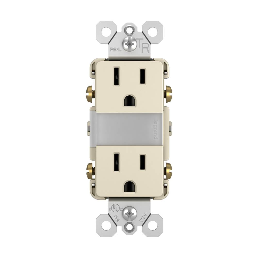 Legrand NTL885TRLACC6 Light Almond Radiant 15a Tamper-resistant Outlet With Night Light, Light Almond Image 3