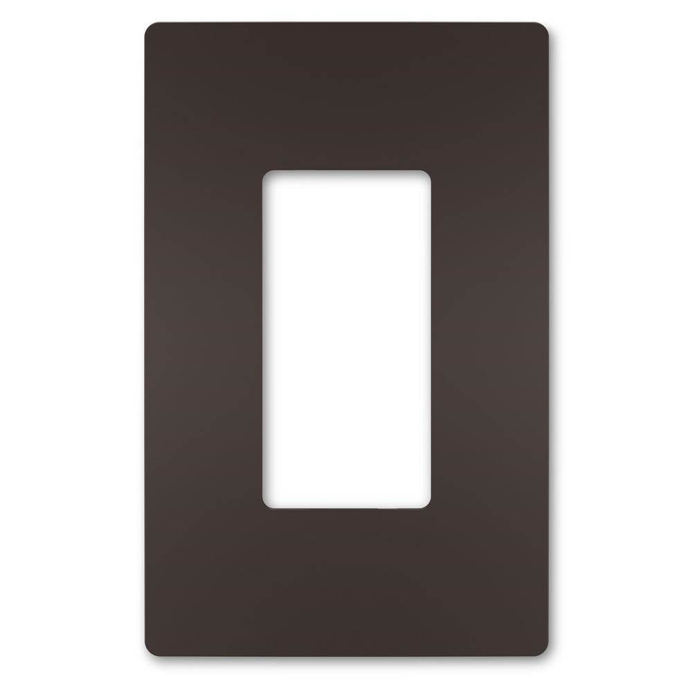 Legrand RWP26DBCC6 Dark Bronze Radiant One-gang Screwless Wall Plate, Dark Bronze Image 1