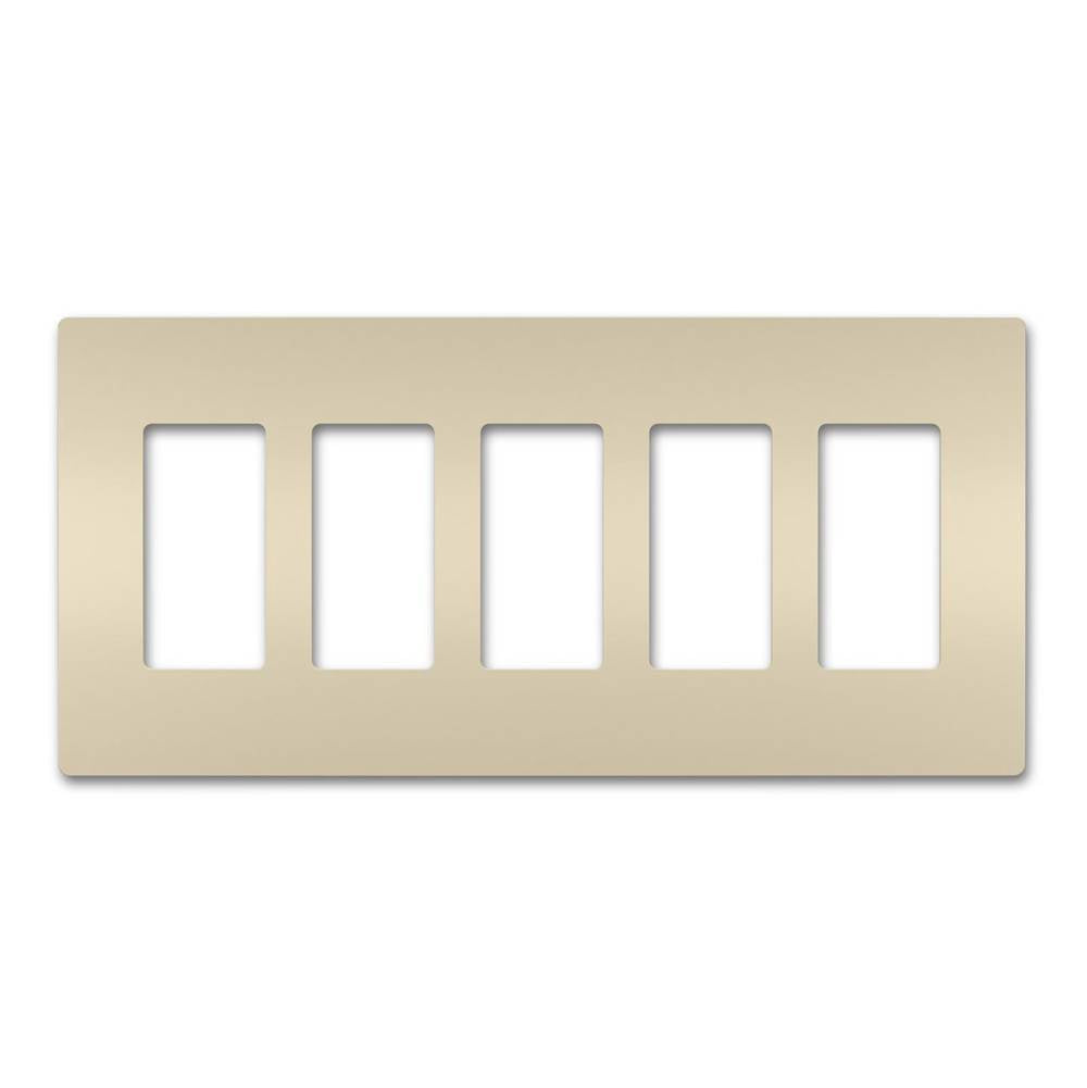 Legrand Radiant Five-gang Screwless Wall Plate, Brown