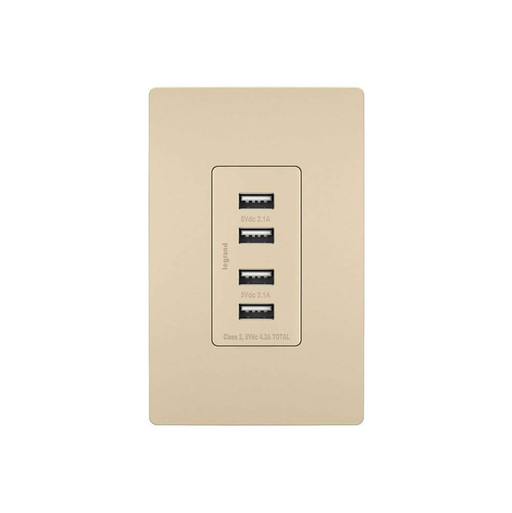Legrand Radiant Quad Usb Charger, Black