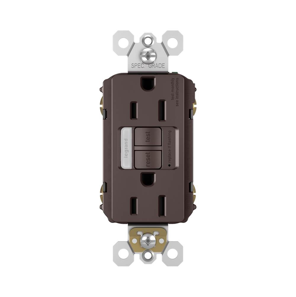 Legrand 1597NTLTRDBCC4 Dark Bronze Radiant 15a Tamper-resistant Self-test Gfci Outlet With Night Light, Dark Bronze Image 2