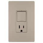 Legrand RCD38TRNICC6 Nickel Radiant Single-pole/3-way Switch With 15a Tamper-resistant Outlet, Nickel Image 1