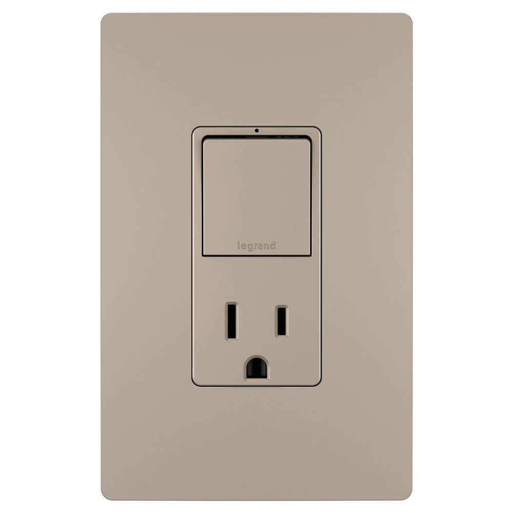Legrand RCD38TRNICC6 Nickel Radiant Single-pole/3-way Switch With 15a Tamper-resistant Outlet, Nickel Image 1