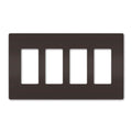 Legrand Radiant Four-gang Screwless Wall Plate, Brown
