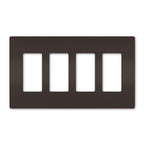 Legrand Radiant Four-gang Screwless Wall Plate, Brown