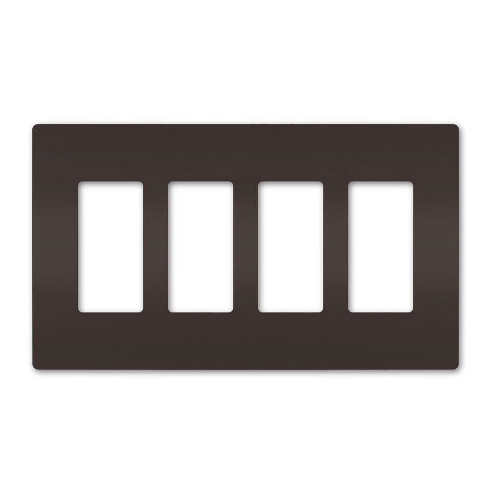 Legrand Radiant Four-gang Screwless Wall Plate, Brown