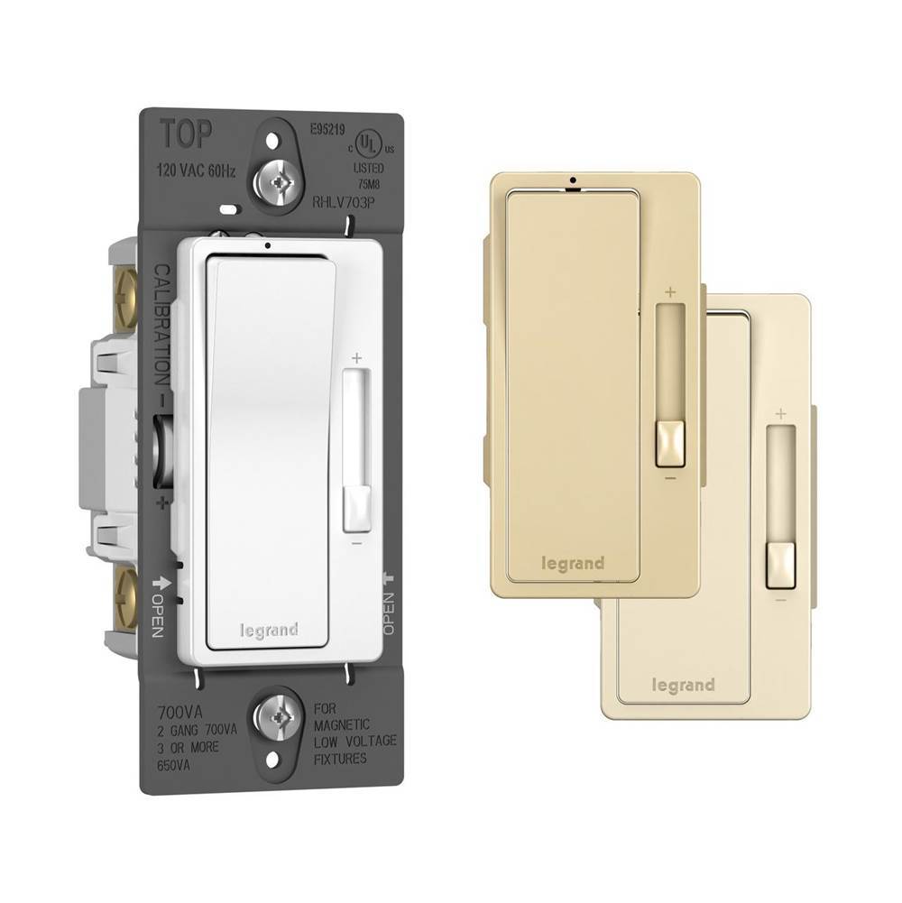 Legrand Radiant 120v, 700va Magnetic Low-voltage Single Pole/3-way Dimmer, Tri Color (wh, Iv, La)