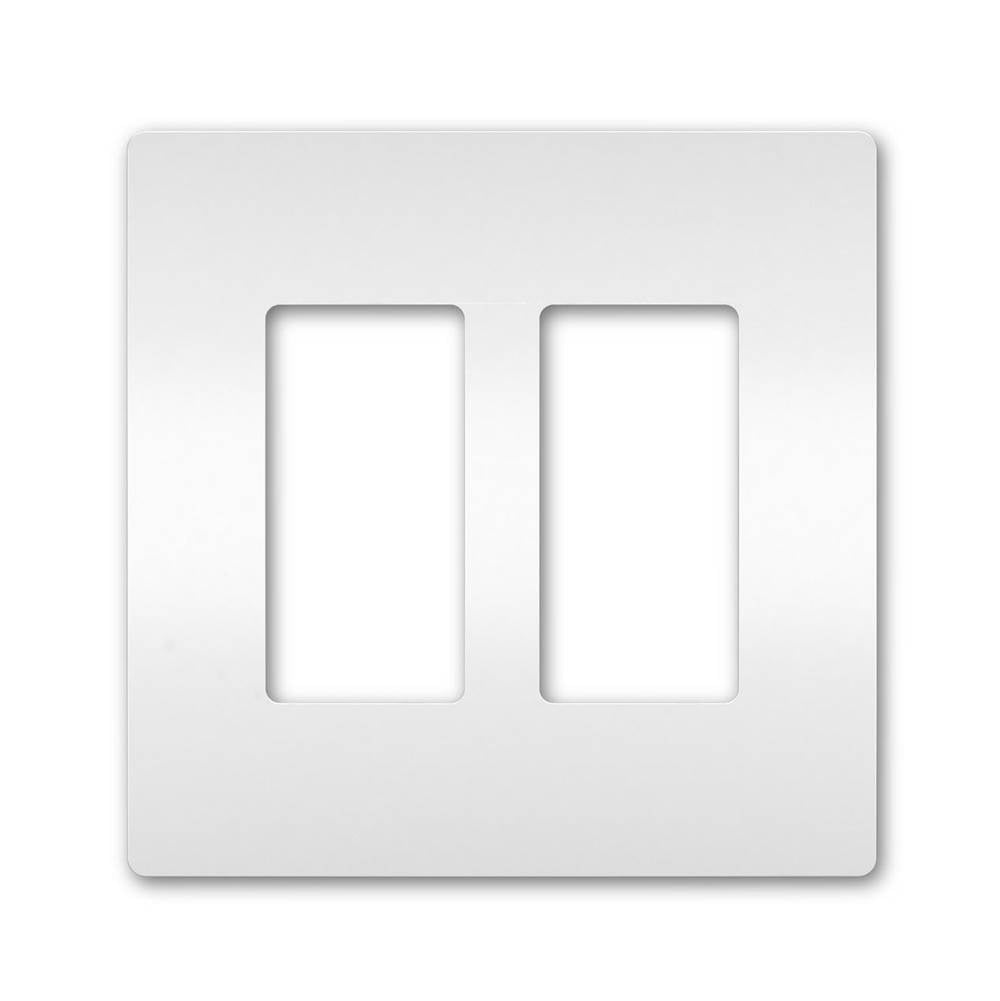 Legrand RWP262W White Radiant Two-gang Screwless Wall Plate, White Image 1