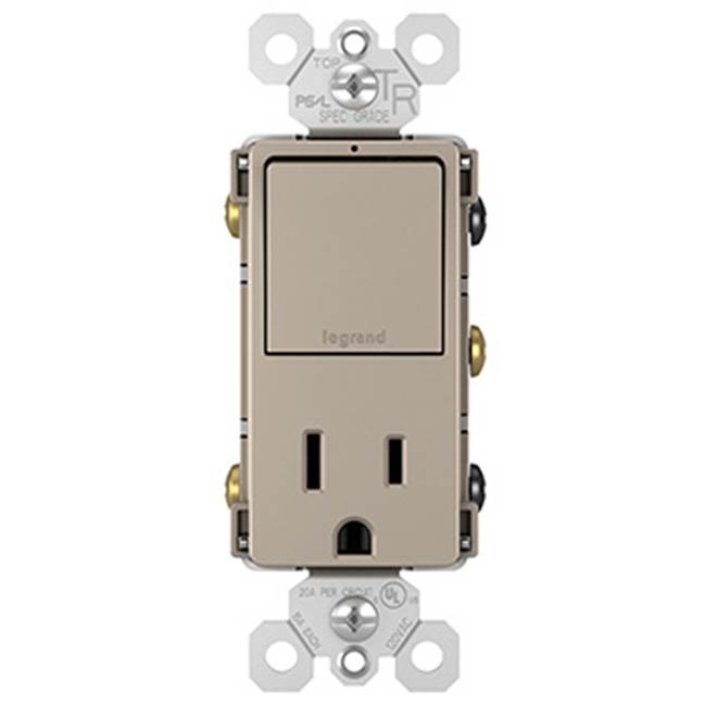 Legrand RCD38TRNICC6 Nickel Radiant Single-pole/3-way Switch With 15a Tamper-resistant Outlet, Nickel Image 2