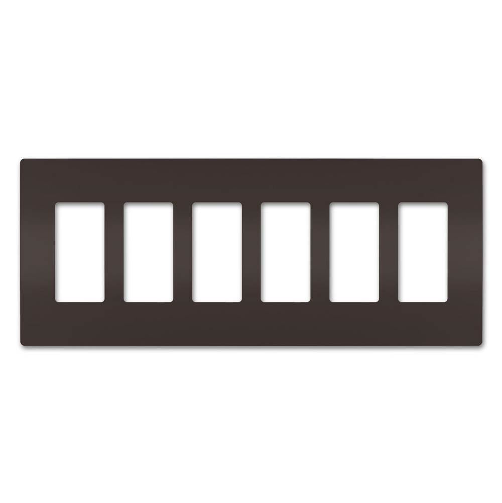 Legrand Radiant Six-gang Screwless Wall Plate, Brown