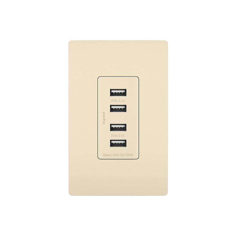 Legrand Radiant Quad Usb Charger, Black