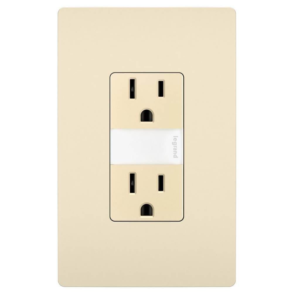 Legrand NTL885TRLACC6 Light Almond Radiant 15a Tamper-resistant Outlet With Night Light, Light Almond Image 1