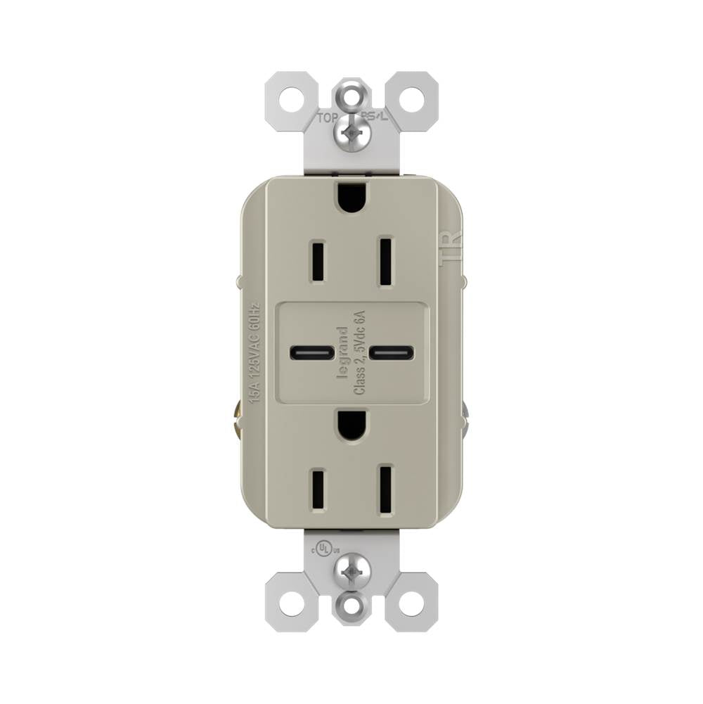 Legrand Radiant 15a Tamper-resistant Ultra-fast Usb Type C/c Outlet, Dark Bronze