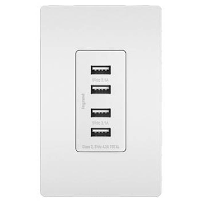 Legrand Radiant Quad Usb Charger, Black