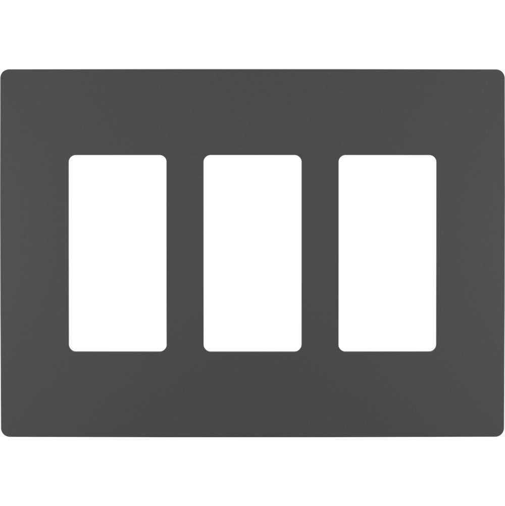 Legrand RWP263GCC6 Graphite Radiant Three-gang Screwless Wall Plate, Graphite Image 2