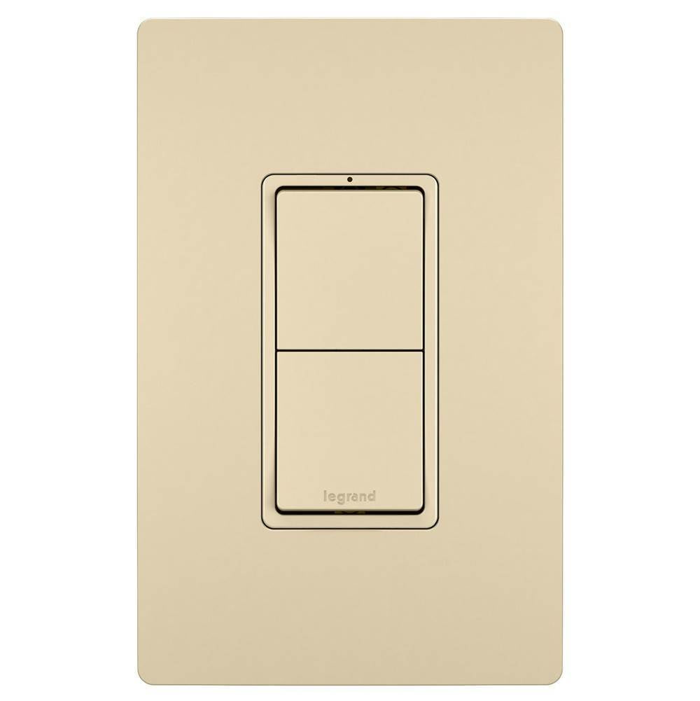Legrand RCD11I Ivory Radiant Two Single-pole Switches, Ivory Image 1