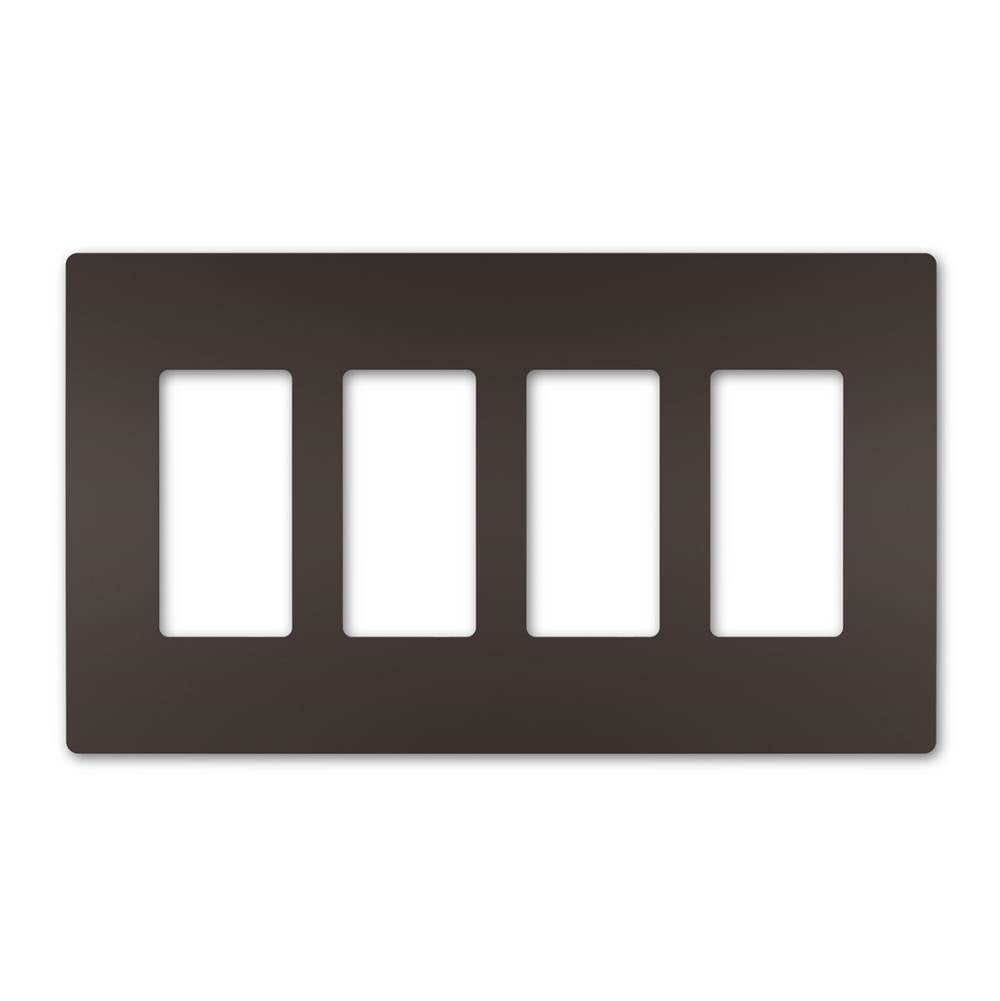 Legrand Radiant Four-gang Screwless Wall Plate, Brown