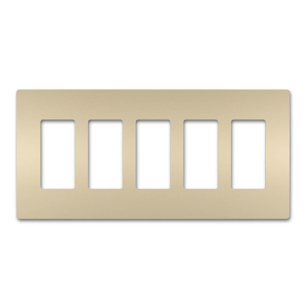 Legrand Radiant Five-gang Screwless Wall Plate, Brown