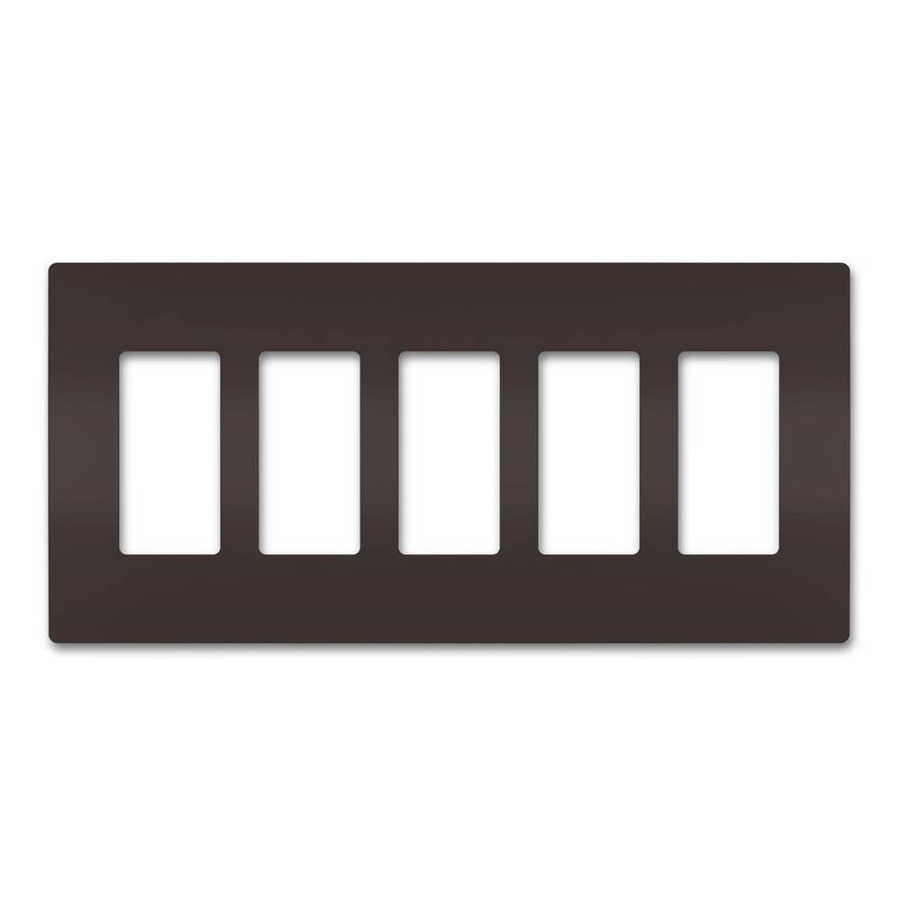 Legrand Radiant Five-gang Screwless Wall Plate, Brown