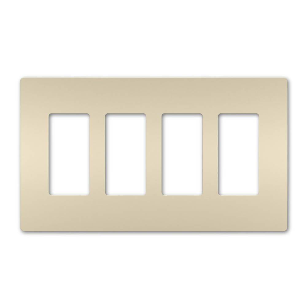 Legrand Radiant Four-gang Screwless Wall Plate, Brown