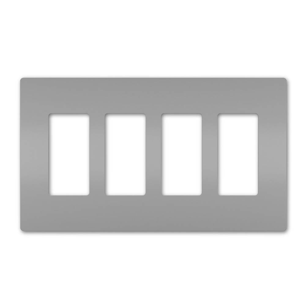 Legrand Radiant Four-gang Screwless Wall Plate, Brown